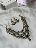 Premium Three Layer AD Necklace with Earrings in two Colors