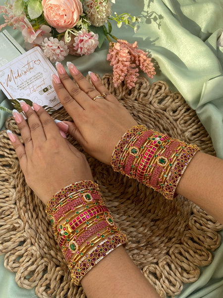Bridal Kemp Ruby Bangles (Price for Both Hands)