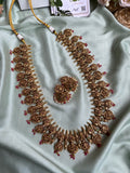 Antique Lakhsmi Short and Long Necklace with Jhumkas (Prices for Short, Long and Combo)