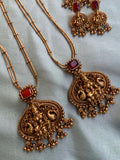 Two Line Antique Lakshmi Chain with Earrings