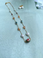 Pearl Floral chain with earrings