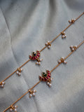 Jadau kemp Half Moon Pearl Anklet