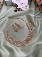 Diamond Look Alike GJ Polish Necklace with Earrings