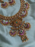 Antique Kemp Jadau Layered Bridal Necklace with Earrings