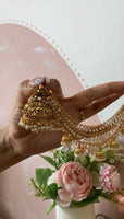 Lakshmi Jhumka with Golden and White Pearls Mattal