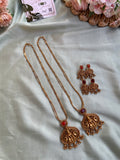 Two Line Antique Lakshmi Chain with Earrings