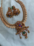 Detachable Lakshmi Pendant Coin Necklace with Jhumkas