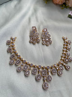 Diamond Look Alike AD Necklace with Earrings