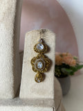 Moissanite Flower Necklace with Earrings