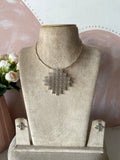 Diamond Look Alike Pendant Hasli Necklace with Earrings