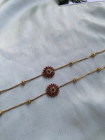 Simple Ruby Green Anklets