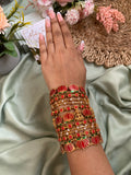 Bridal Ruby Lotus Bangles (Price for Both Hands)