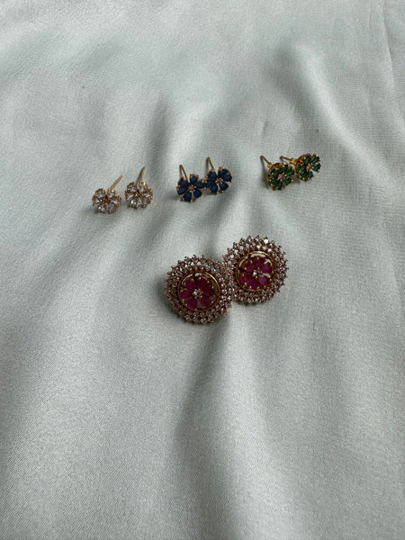 AD changeable Floral studs in 4 colours