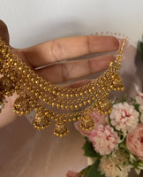 Antique Bridal Jhumkas with Three Line Mattals