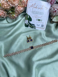 Simple leaf Dainty AD Necklace with Earrings in 3 Colors (Price for Each)