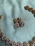 Simple AD Flower Necklace with Earrings