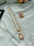 Mother of Pearl 18 Inch Long Chain with Earrings
