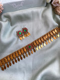 Ruby Green Floral Elakkathali Choker with Studs