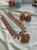 Bridal Brass Kemp Mango Long Haram with Jhumkas