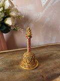 Premium Temple Style Antique Brass Bell with Lakshmi, Hanuman & Ganesha Idols (Price for Each)