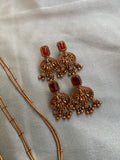 Two Line Antique Lakshmi Chain with Earrings