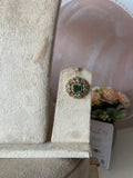 AD Droplet Pendant Necklace with Studs