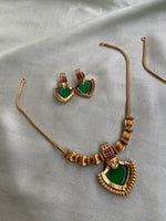 Gold Polish Pendant Necklace with Earrings in two colors (Price for Each)