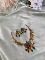 Ruby Green Hasli Necklace with Earrings