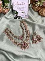 Victorian Two Layer Baby Pink Necklace with Earrings