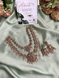 Victorian Two Layer Baby Pink Necklace with Earrings