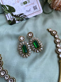 Moissanite Hasli Pendant Necklace with Earrings in 5 Colors