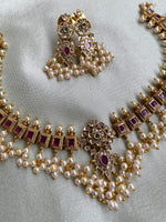 Ruby Guttapusalu Necklace with earrings