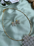 Diamond Look Alike Pendant Hasli Necklace with Earrings