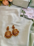 Ruby Lakshmi Pendant Mangalsutra with Earrings