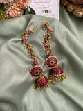 Pure Kemp Brass Ruby Jhumka with Mattals
