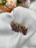 CZ Designer Leaf Earrings