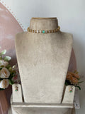 Simple AD Flower Choker with Earrings in 5 Colors (Price for Each)