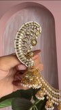 Floral white Earcuff with Jhumka Mattal