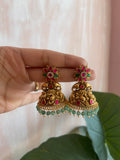 Kemp Elephant Ruby Green Jhumkas