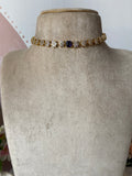 Simple AD Flower Choker with Earrings in 5 Colors (Price for Each)