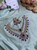 Victorian 2 Layer Purple Necklace with Earrings