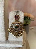 AD Hasli Ruby Green Necklace with Balis