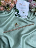 Simple leaf Dainty AD Necklace with Earrings in 3 Colors (Price for Each)