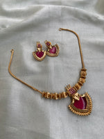 Gold Polish Pendant Necklace with Earrings in two colors (Price for Each)
