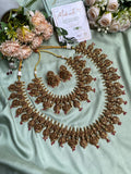 Antique Lakhsmi Short and Long Necklace with Jhumkas (Prices for Short, Long and Combo)