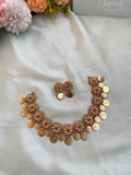 Flower Lakshmi Coin Necklace with Earrings