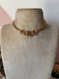 Kemp Traditional Peacock Mesh Necklace with Earrings (Front-Open)