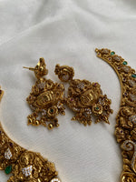 Antique Temple Gold Finish Necklace with earrings
