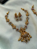 AD Lakshmi and Peacock 3D Necklace with Earrings in two Colors