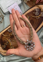 Simple AD Peacock Hasli Necklace